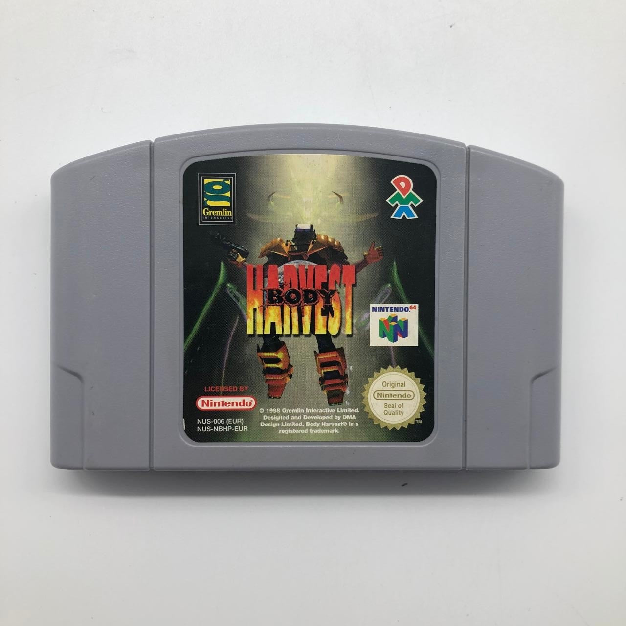 Body Harvest Nintendo 64 N64 Game Cartridge - PAL Version - Classic Action-Adventure Video Game for Retro Gaming Enthusiasts - Perfect for Nostalgic Gaming Nights and Collector's Display