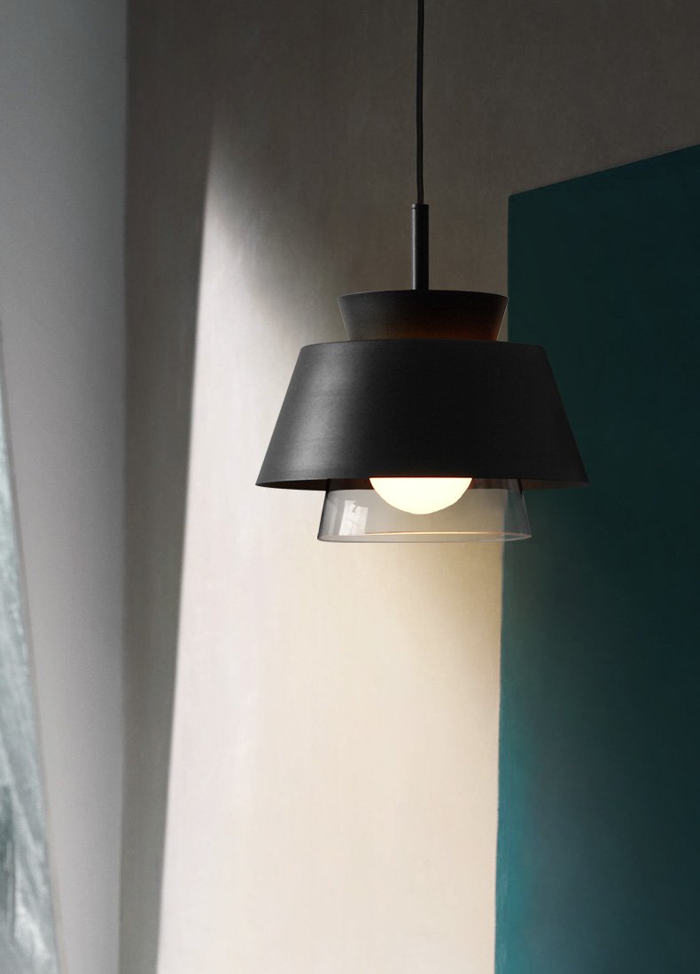 15ft Plug-in Glass Handle Pendant Light with UL Dimmer Switch - Macaron Black Lampshade, Nordic Minimalist Loft Style Hanging Light for Living Room, Bedroom & Dining Room (Bulbs Not Included) - Perfect for Modern Home Decor and Cozy Ambiance Lighting