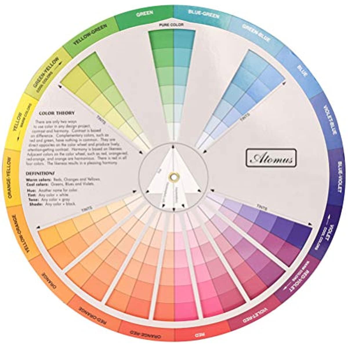 TEONEI Professional Color Wheel Mixing Guide - Artist Paint Mixing & Color Matching Tool for Learning & Creating Perfect Color Combinations | Ideal for Painting, DIY Crafts, and Art Classes
