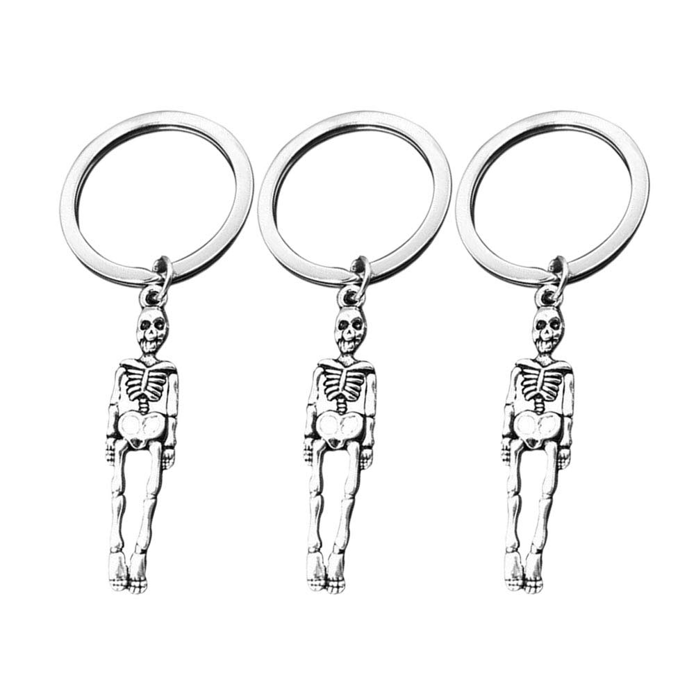 ABOOFAN 3PCS Halloween Skeleton Keychain Set - Creative Alloy Key Ring with Pendant for Bags, Spooky Home Decor & Party Accessories - Perfect Gift for Halloween Decorations & Cosplay Events