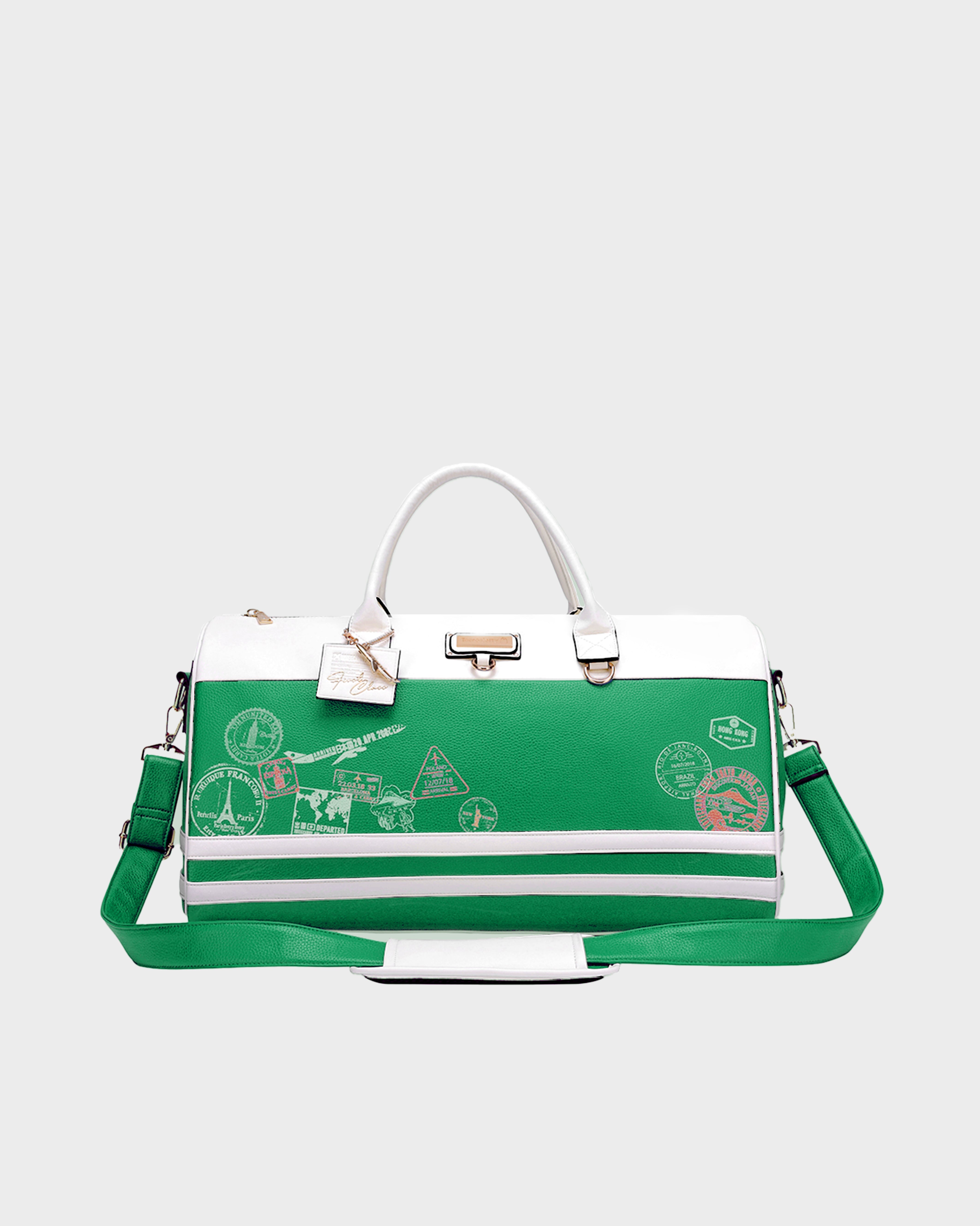 Premium Green Weekender Duffle Bag - Lightweight Travel Overnight Gym Carry-On Luggage for Men & Women - Perfect for Business Trips, Weekend Getaways & Gym Sessions