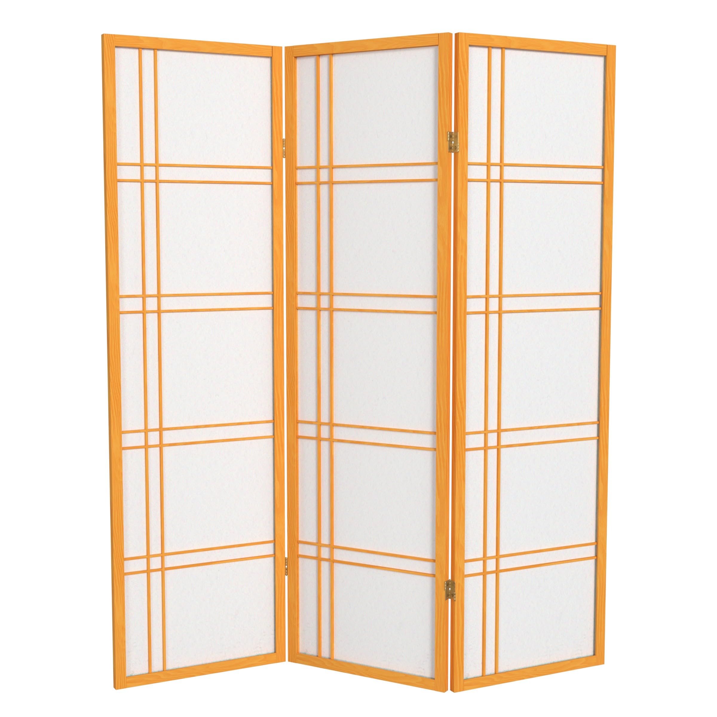 Red Lantern DC60-HON-3P 3-Panel Honey Room Divider Screen - Traditional Asian Decorative Folding Partition for Living Room, Bedroom & Office Space
