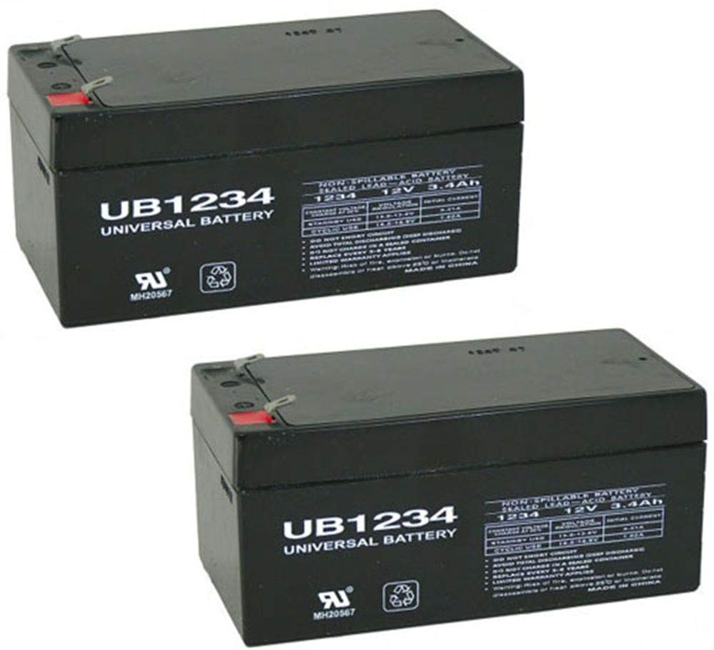 Universal Power Group 12V 3.4Ah Replacement Battery for APC Back-UPS ES 350 - 2 Pack - Compatible with UPS Systems, Home & Office Backup Power Supply