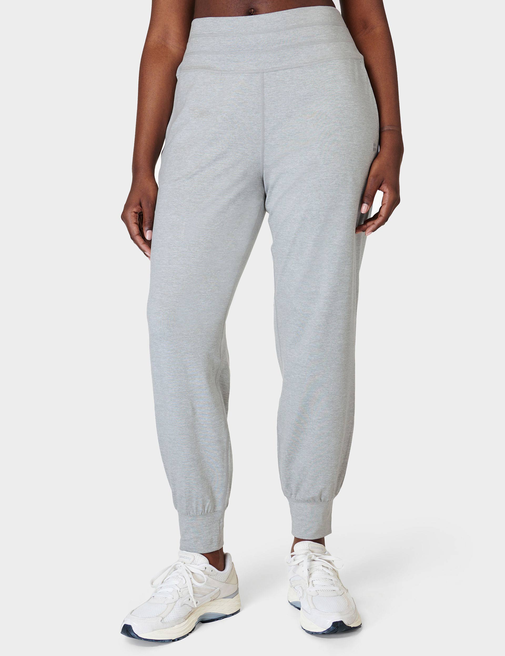 Gaia High Waist Yoga Pants for Women - Light Grey Marl - Comfortable Workout Leggings for Yoga, Gym, Running & Lounge Wear