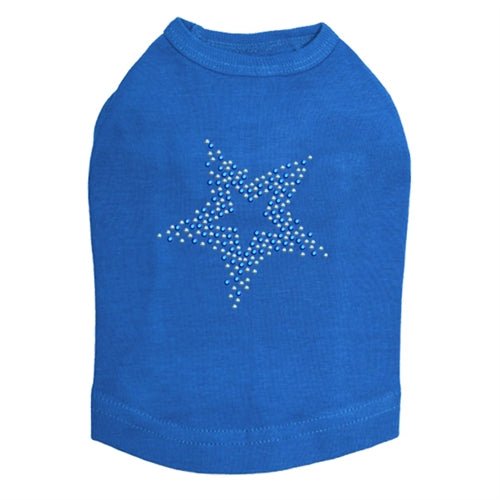 Blue Star Rhinestone Tank Top for Women - Sparkling Party Tops in Multiple Colors - Perfect for Night Out, Club Wear, and Special Occasions