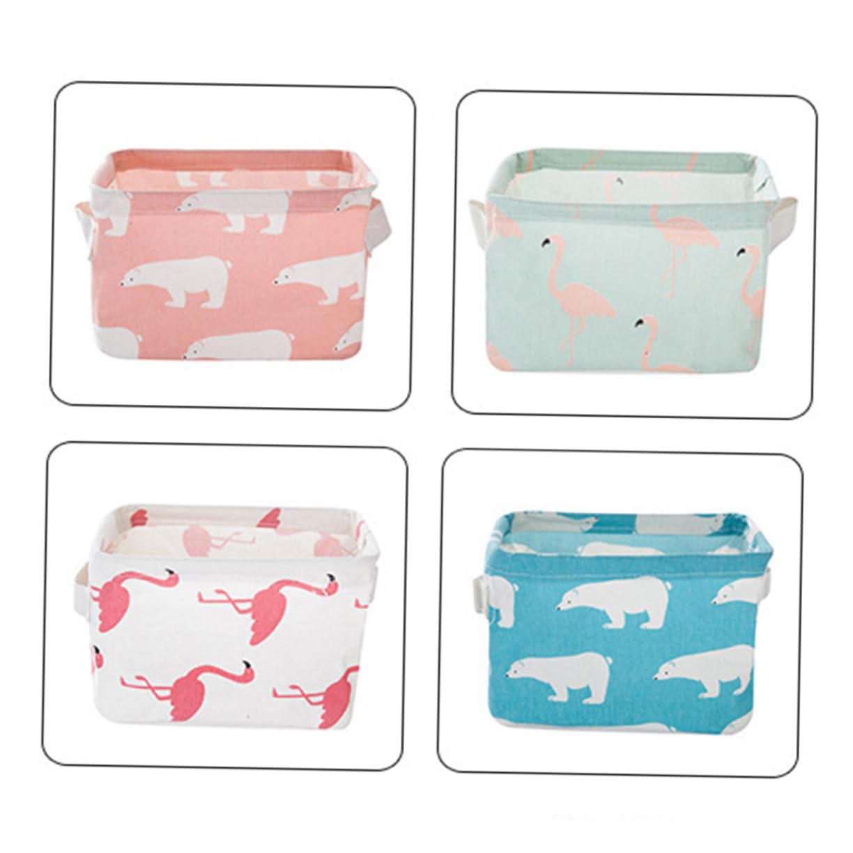 IMIKEYA Foldable Fabric Desk Organizer with Handle - Storage Bins for Snacks, Toiletries & Office Supplies | Perfect for Home, Office & Dorm Organization