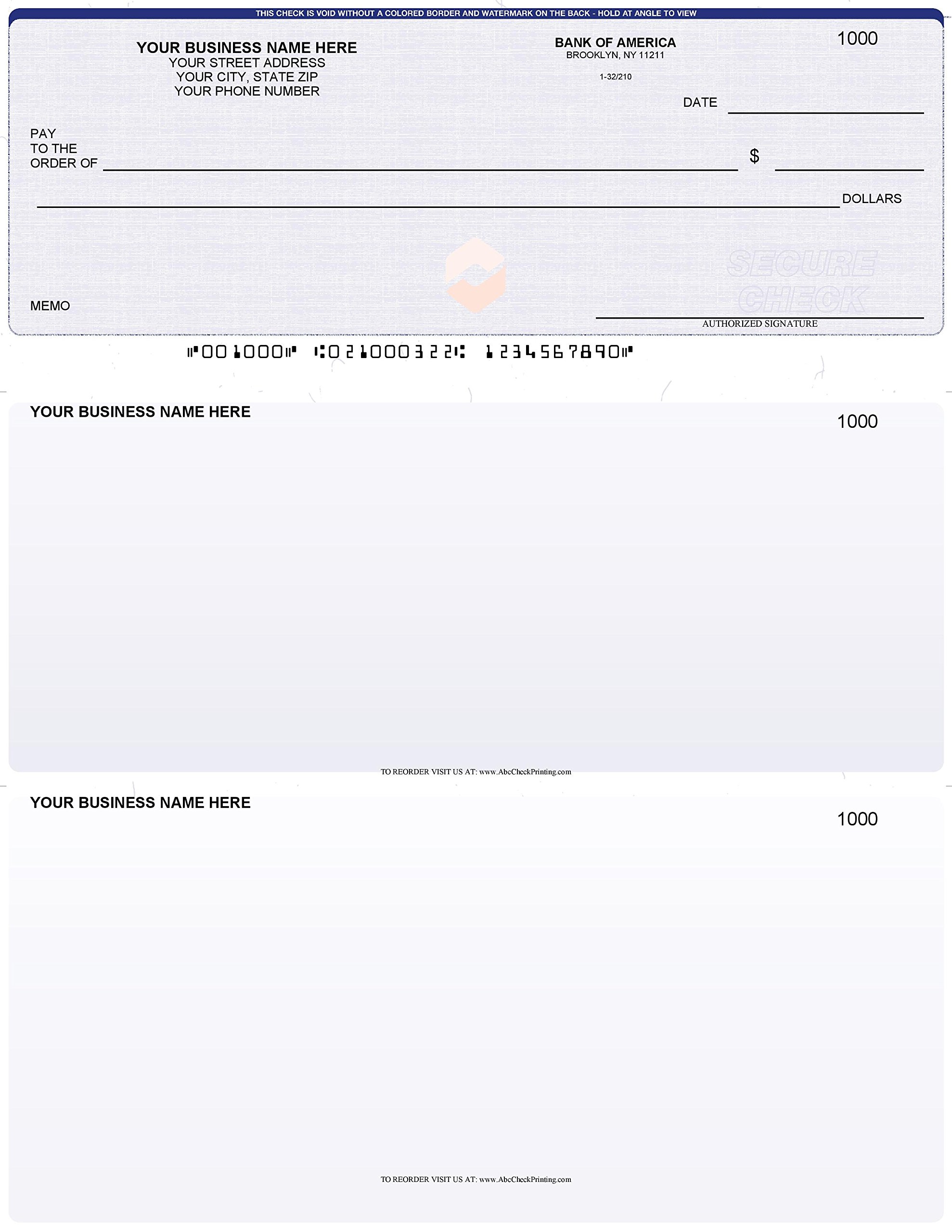 ABC Computer Checks Compatible with QuickBooks – 500 Linen Blue Sheets for Checks on Top | Perfect for Small Business Accounting & Office Use