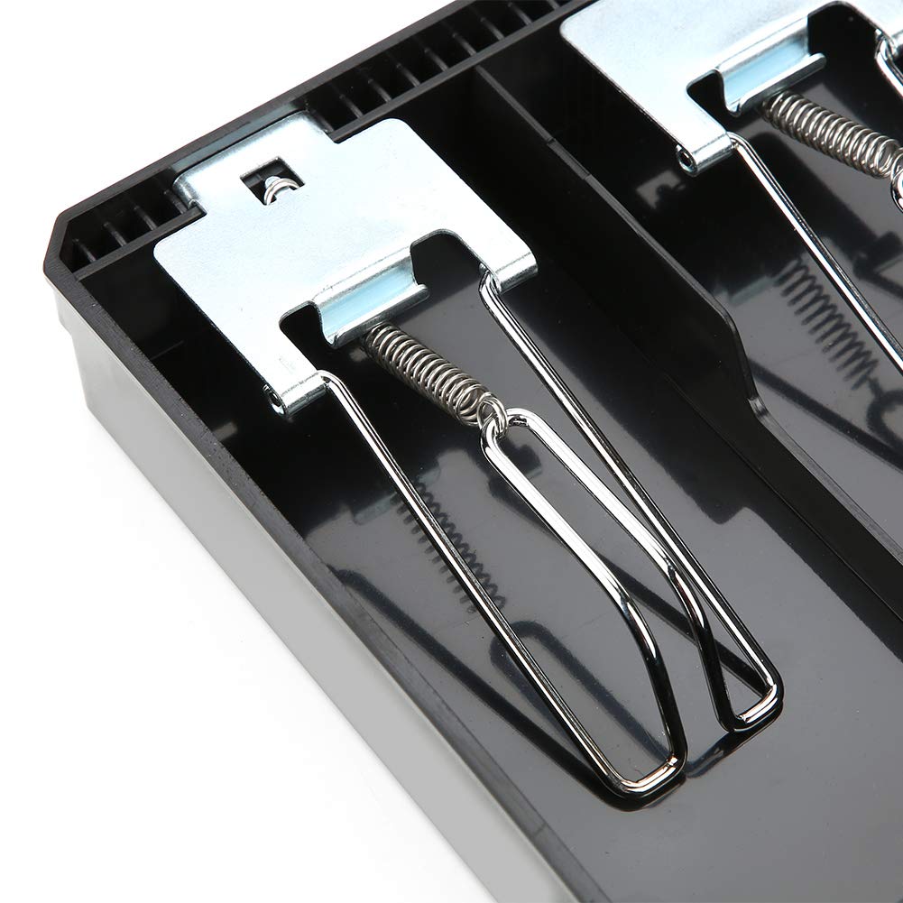 Black & White Cash Register Insert Tray - 3 Compartment Cash Drawer Replacement with Metal Clip for Retail Stores, Restaurants & Small Businesses | Organize Bills, Checks & Coins Efficiently