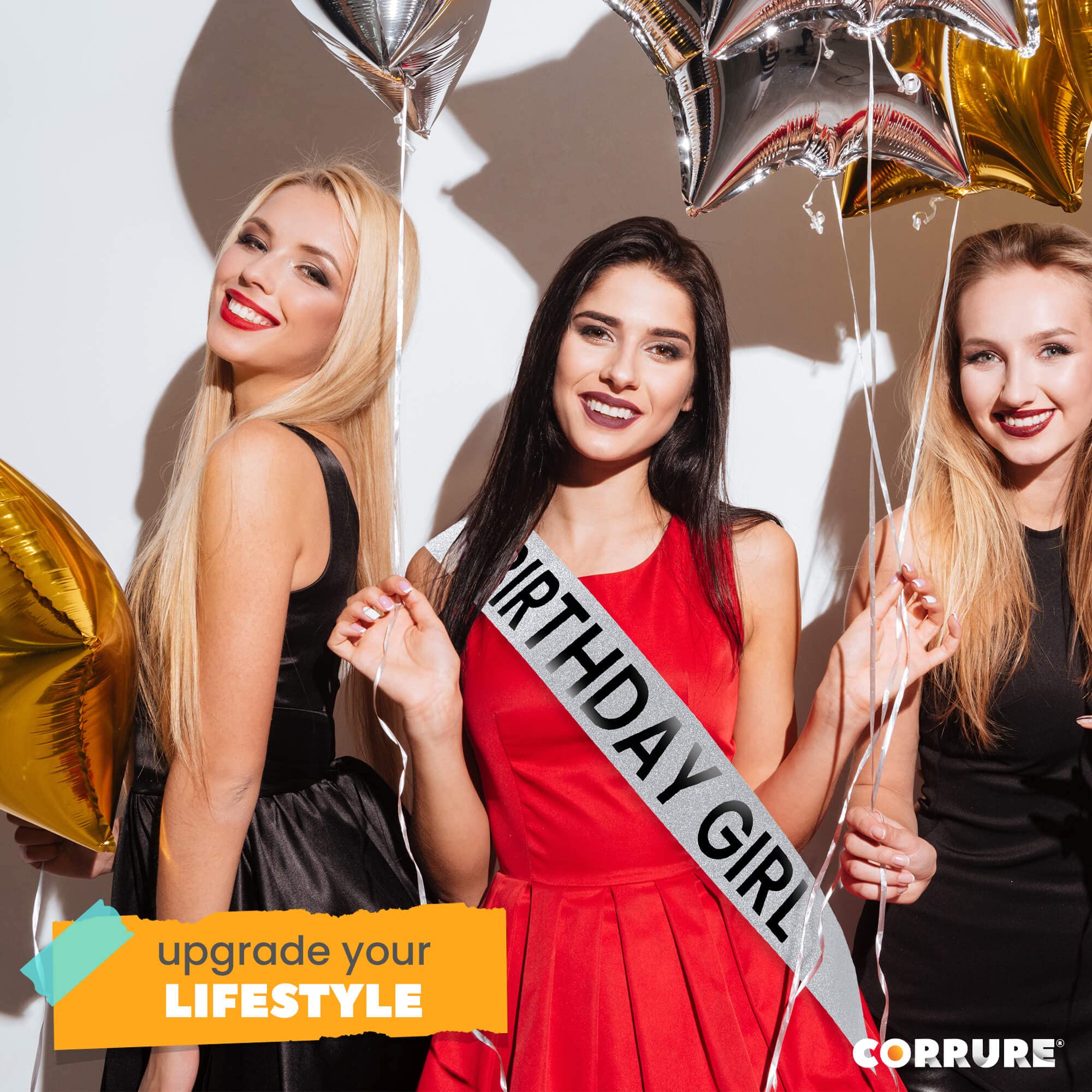 Glitter Birthday Sash for Women - CORRURE 'Birthday Girl' Black Foil & Silver Glitter Party Sash - Sweet 16, 18th, 21st, 30th, 40th Birthday Decorations - Perfect for Bachelorette, Bridal Showers & Special Celebrations