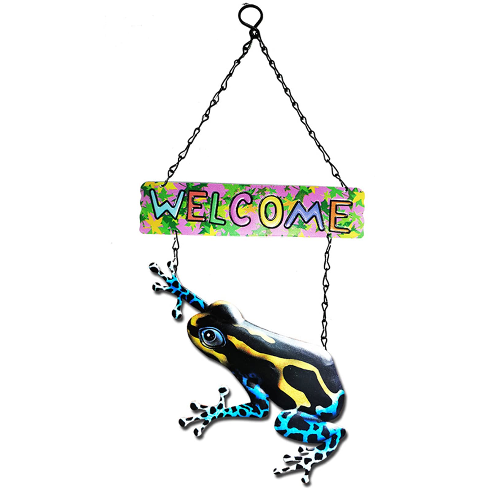 SDLAJOLLA Welcome Sign - Metal Frog Wall Hanging Decor for Front Door, Garden, Patio, Balcony & Yard - Rustic Farmhouse Style Home & Outdoor Decoration - Perfect for Porch, Fence, and Housewarming Gifts
