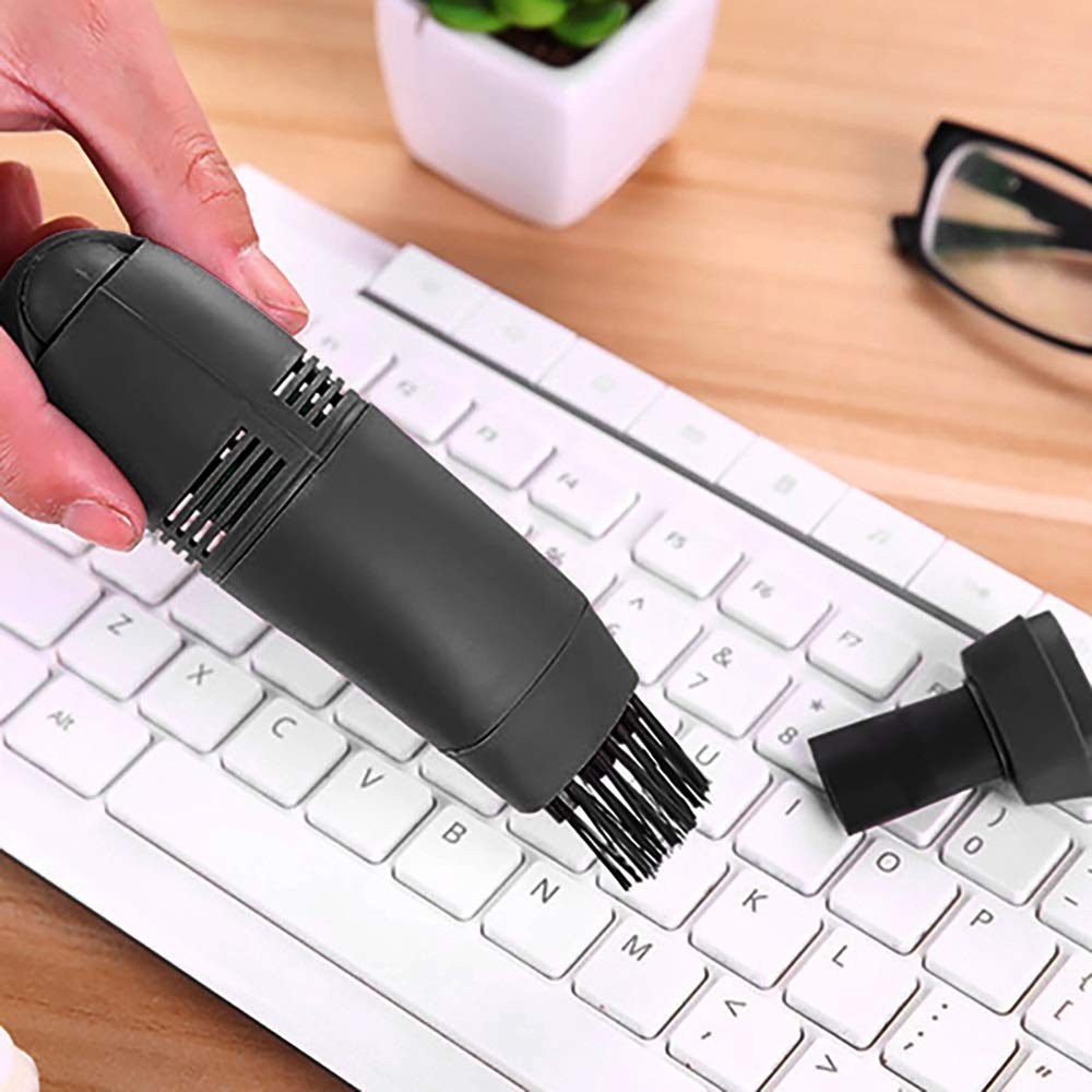 CUJUX Mini USB Vacuum Cleaner - Portable Car Interior & Air Vent Dust Cleaner with Brush Kit for PC, Laptop Keyboard Cleaning | Perfect for Home, Office & Vehicle Use