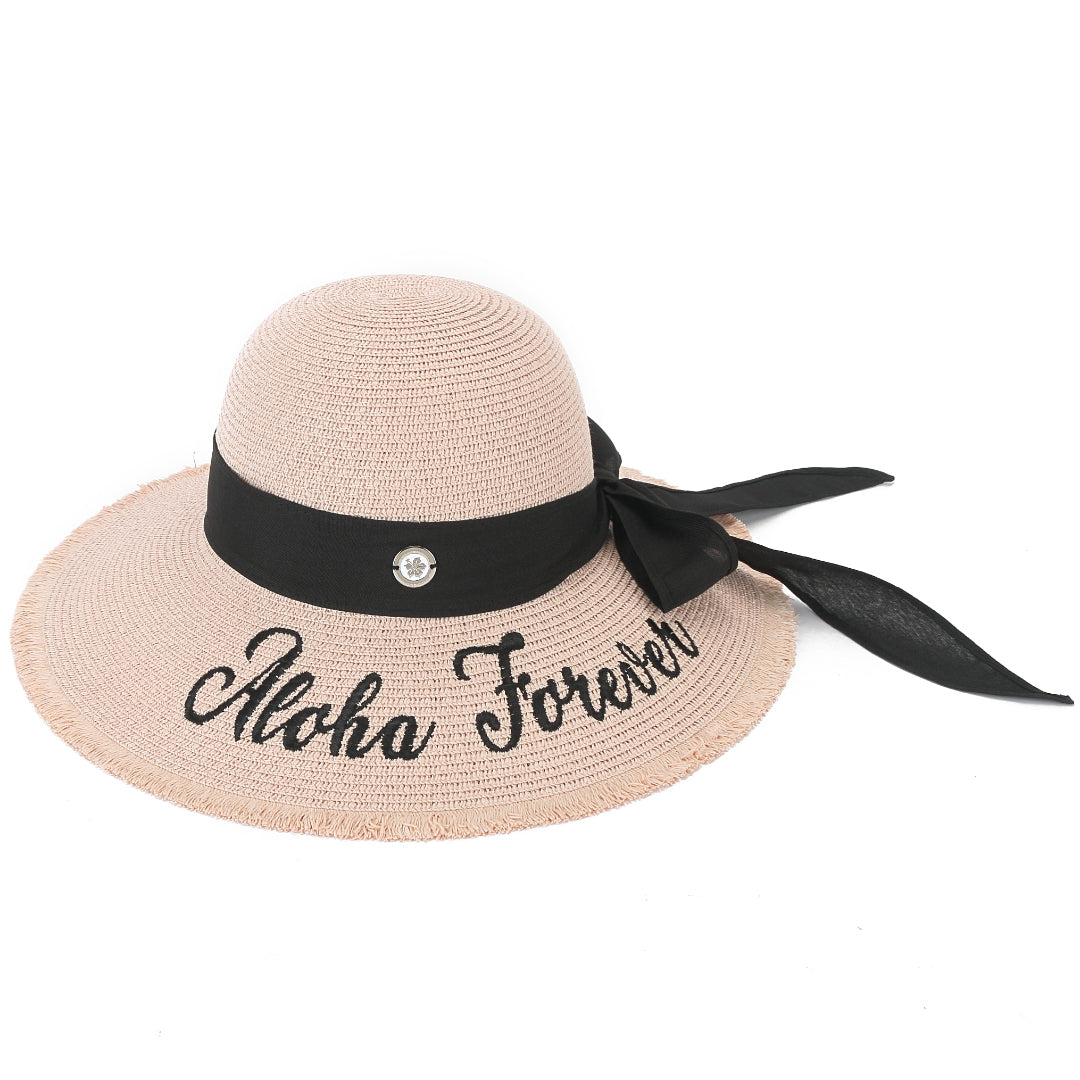 Gardenia Aloha Forever Pink Hat - Stylish Floral Hawaiian Summer Beach Hat for Women - Perfect for Vacations, Pool Parties, and Outdoor Adventures