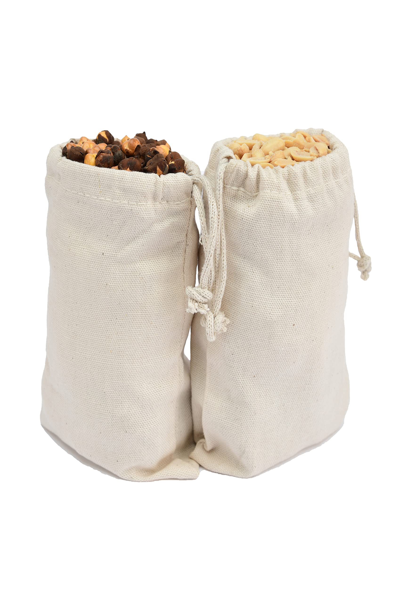 12x16 Inches 100% Cotton Canvas Biodegradable Reusable Premium Muslin Drawstring Produce Bags (Pack of 100) - Eco-Friendly Grocery Shopping, Farmers Market, Bulk Food Storage & Zero Waste Lifestyle