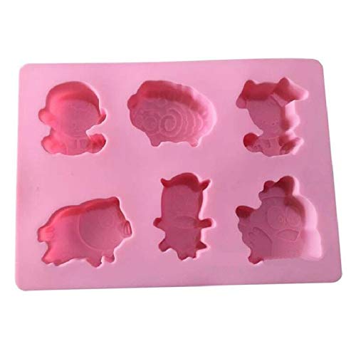 Allforhome 6-Cavity Animal Silicone Baking Molds - Cupcake Pan, Muffin Cups, Soap Molds for DIY Cake, Chocolate, Jelly, Ice, Bath Bombs | Perfect for Birthday Parties, Baby Showers & Holiday Baking