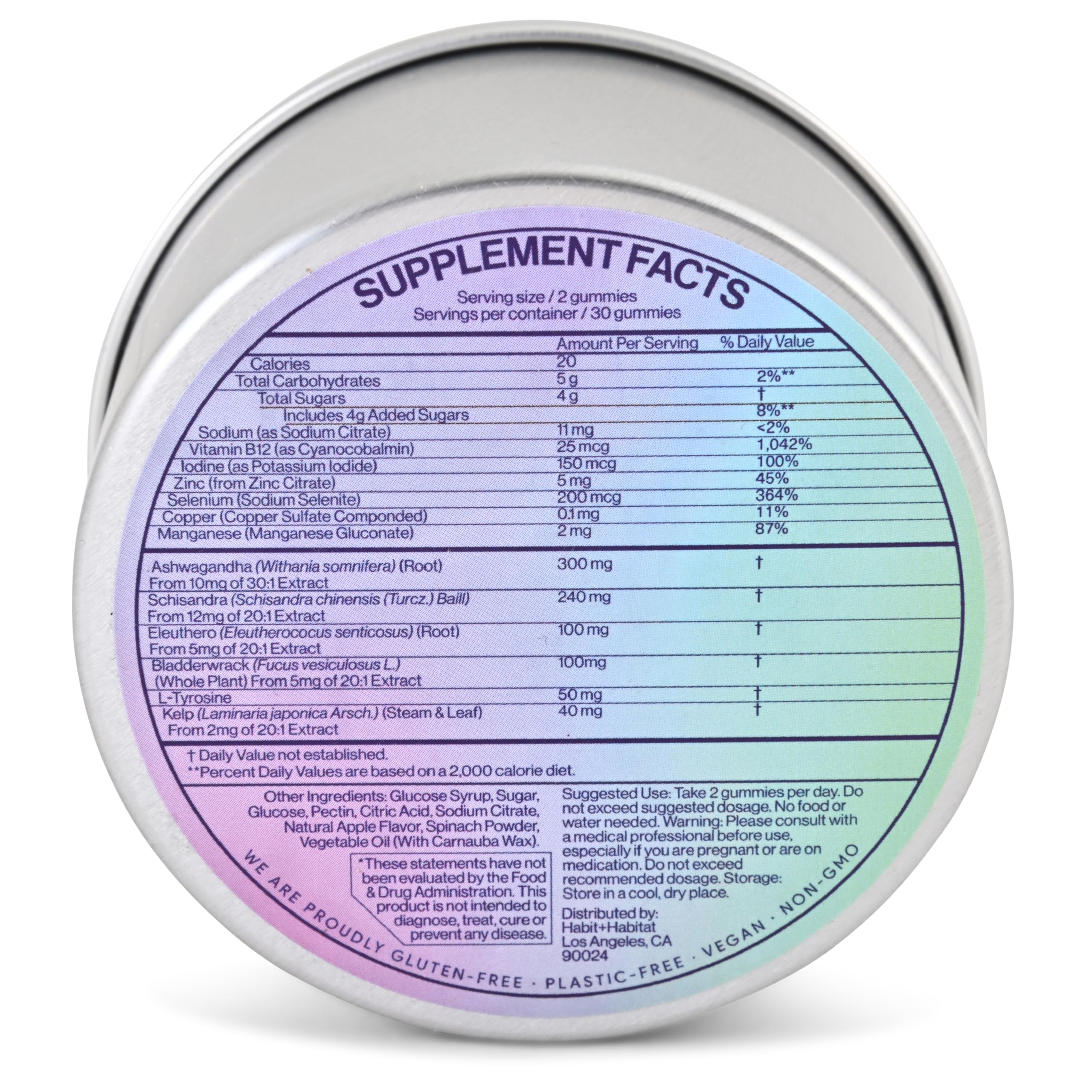 Thyroid Support Gummies with Ashwagandha, Iodine, Bladderwrack, Kelp & Schisandra - Natural Thyroid Health Supplement for Energy & Metabolism - Perfect for Thyroid Balance & Wellness Support