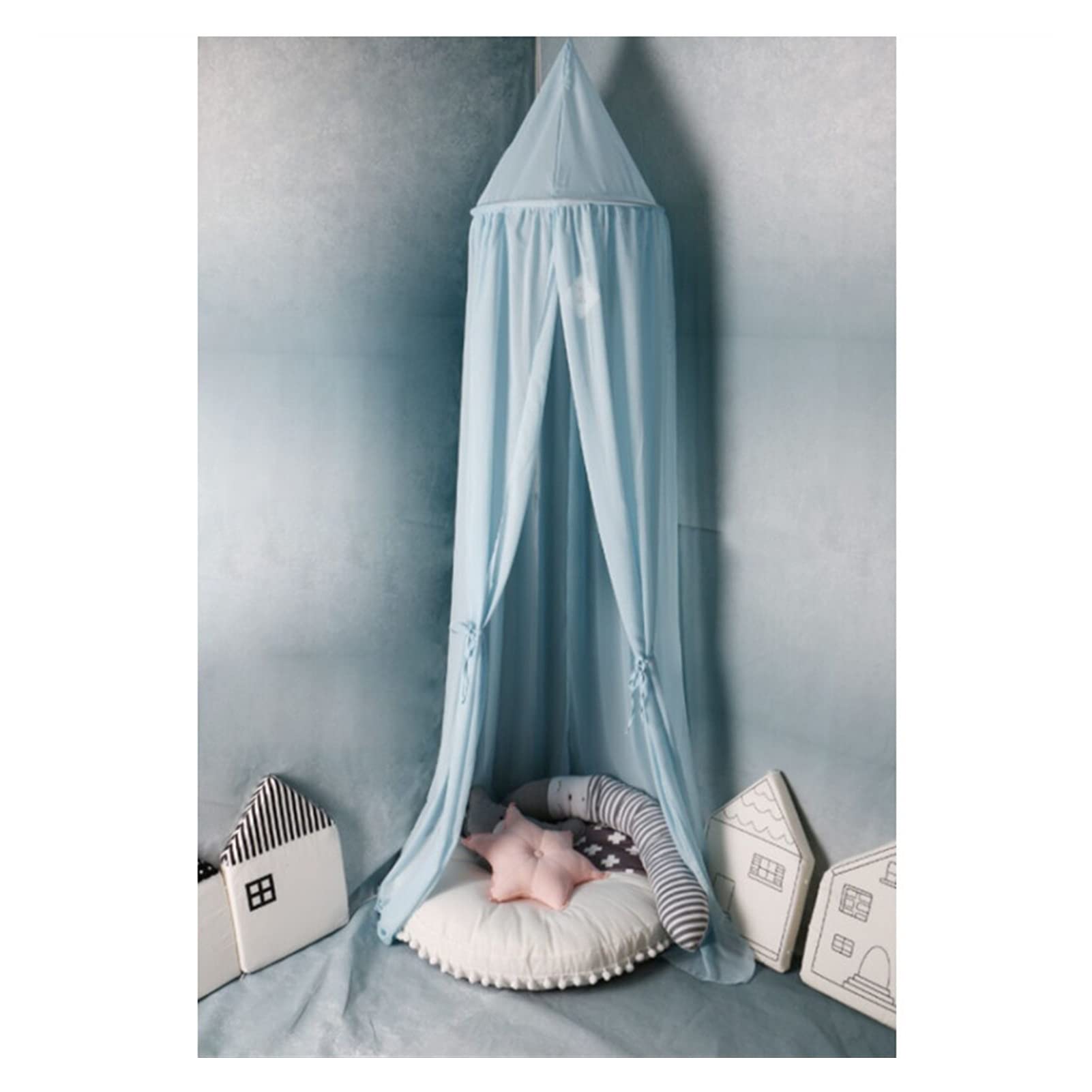Nordic Style Princess Lace Bed Canopy for Kids - Round Dome Baby Bed Tent with Lace Curtains, Playhouse Decor for Nursery, Bedroom & Playroom (White) - Perfect for Birthday Gifts, Sleepovers & Imaginative Play