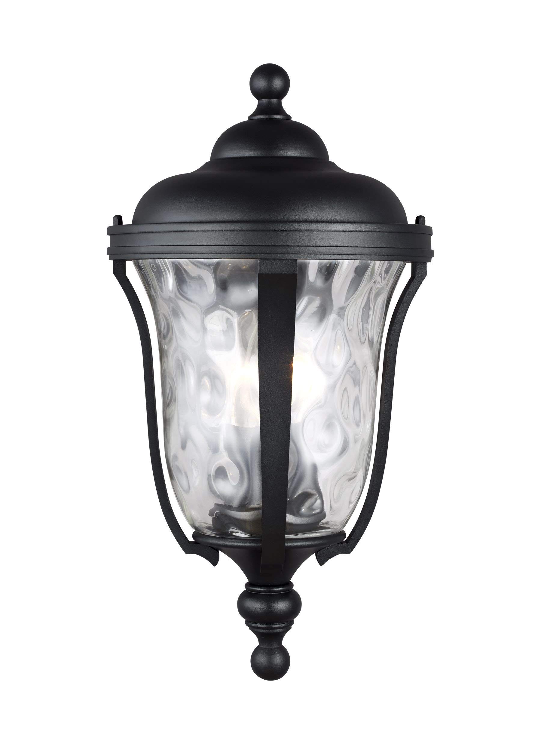 Seagull Lighting 8614203-12 Black Outdoor Wall Lantern - 3 Light Transitional Design for Porch, Patio & Garden - Medium Size from Seagull-Perrywood Collection
