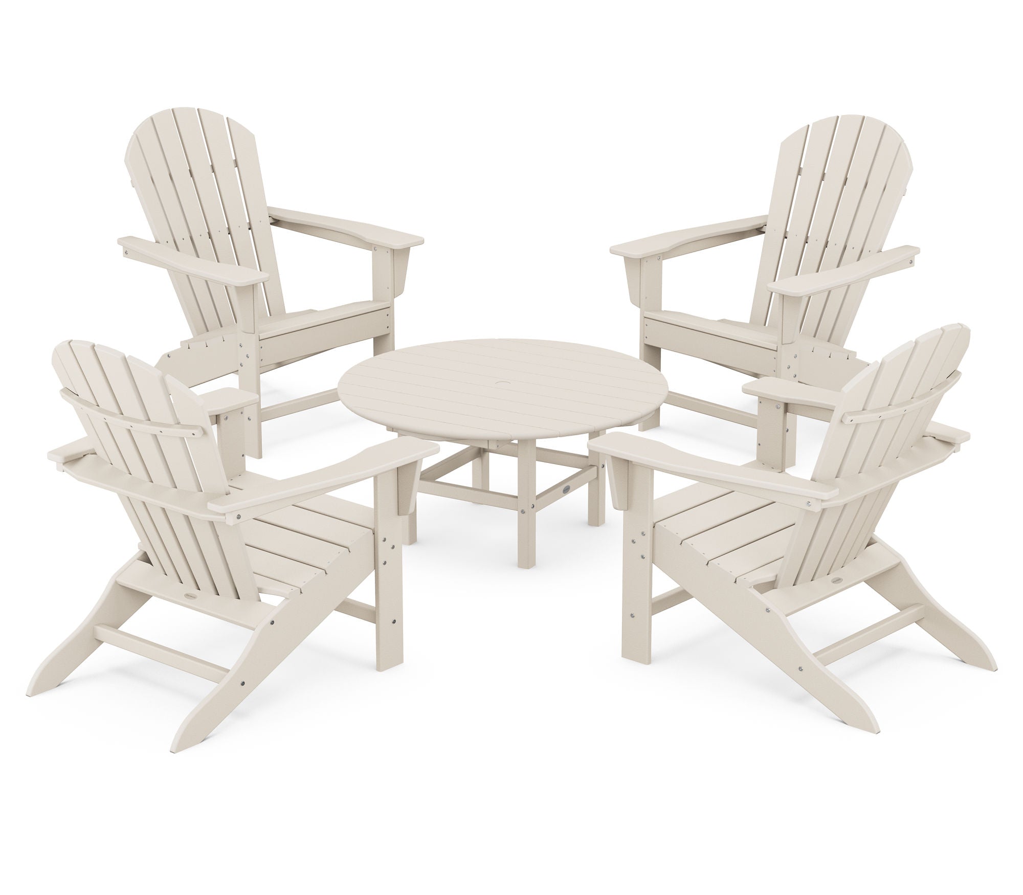 POLYWOOD South Beach 5-Piece Outdoor Conversation Set - Durable All-Weather Wicker Patio Furniture for Poolside, Garden & Backyard Relaxation