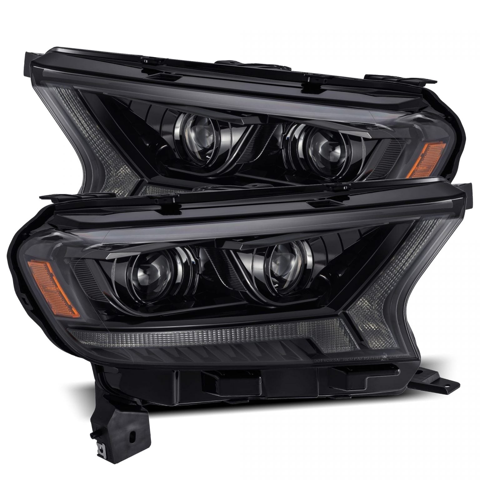 2019-2023 Ford Ranger AlphaRex PRO Series Halogen Projector Headlights - Alpha Black - Upgrade for Off-Road & Night Driving