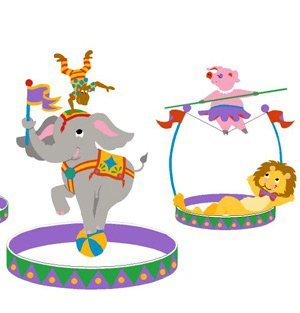 Small Three Ring Circus Mural Wall Art - Vintage Circus Theme Decor for Kids Room, Nursery, or Playroom - Perfect for Birthday Parties & Themed Events