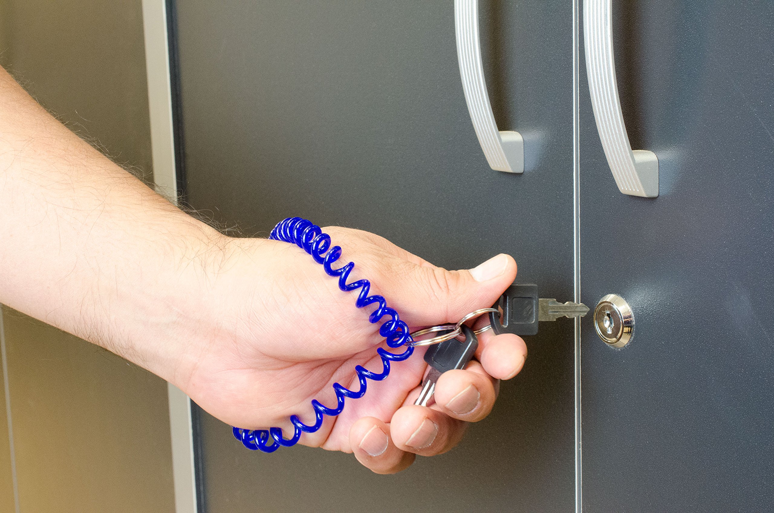 Custom Wrist Coil Keychain with Durable Metal Hook - Pack of 2 for Keys, ID Badges & Work Lanyards - Perfect for Office, Gym & Outdoor Activities