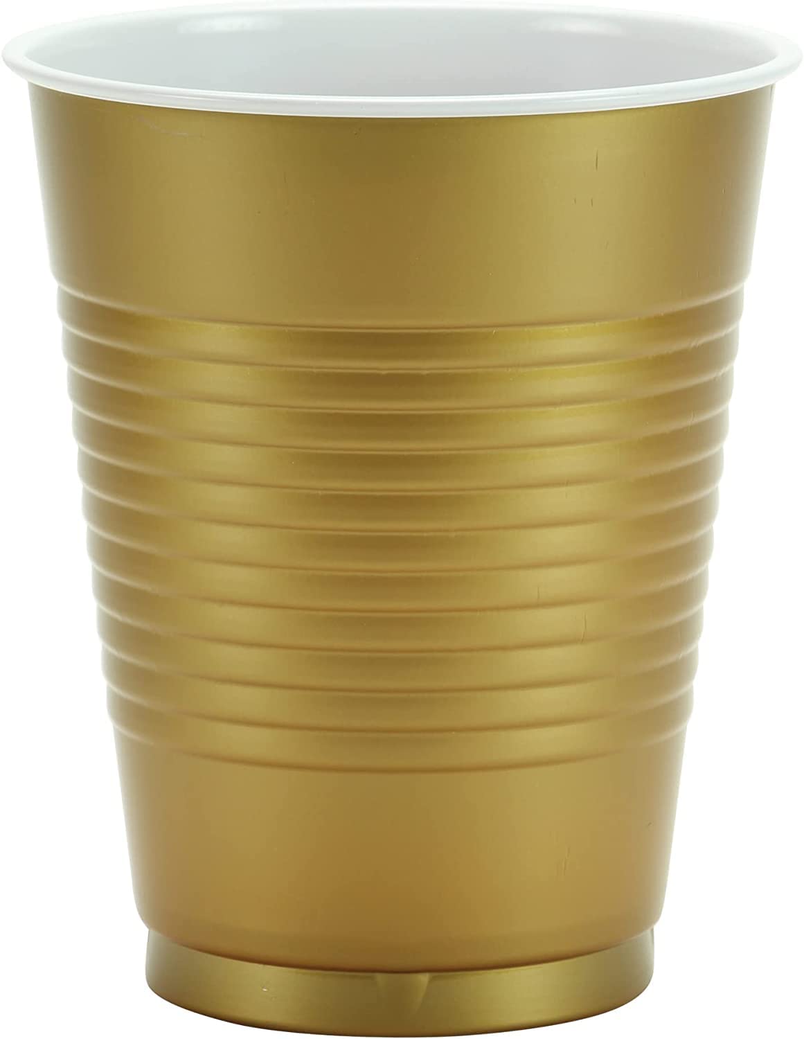 Hanna K Signature 600 Disposable Plastic Party Cups - 18oz Gold Cups for Weddings, Birthday Parties & Events - Bulk Pack of 600 Elegant Gold Plastic Cups