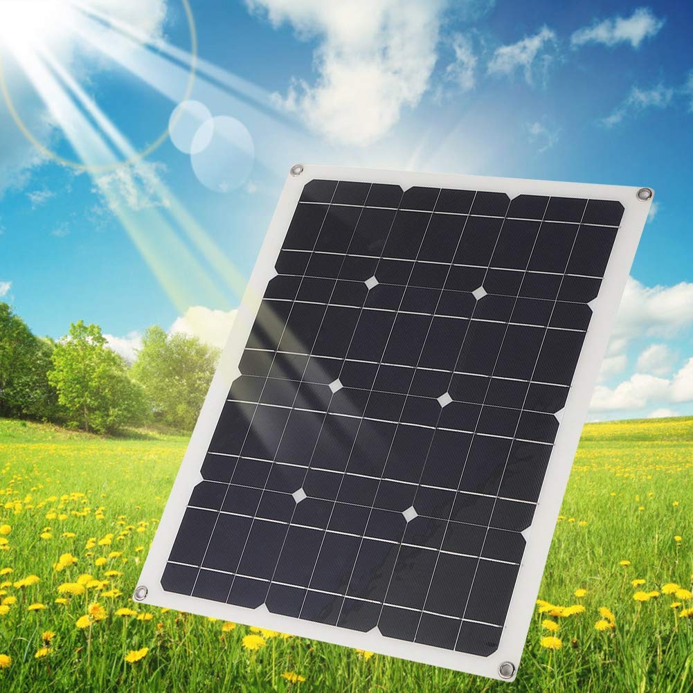 40W Solar Panel Charger - Semi-Flexible Monocrystalline 5V USB Portable Power for Phones, Camping, RV, Boats & Emergency Backup