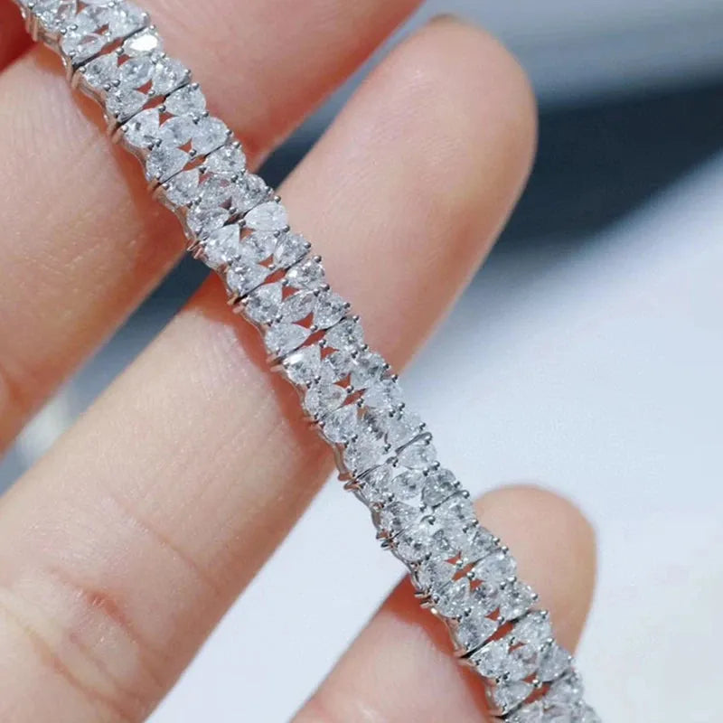 18K White Gold Real Diamond Bracelet for Women - 7.0ct Luxury Fine Jewelry for Wedding, Engagement & Party | Elegant Gift for Her, Anniversary Present, Special Occasion Accessory