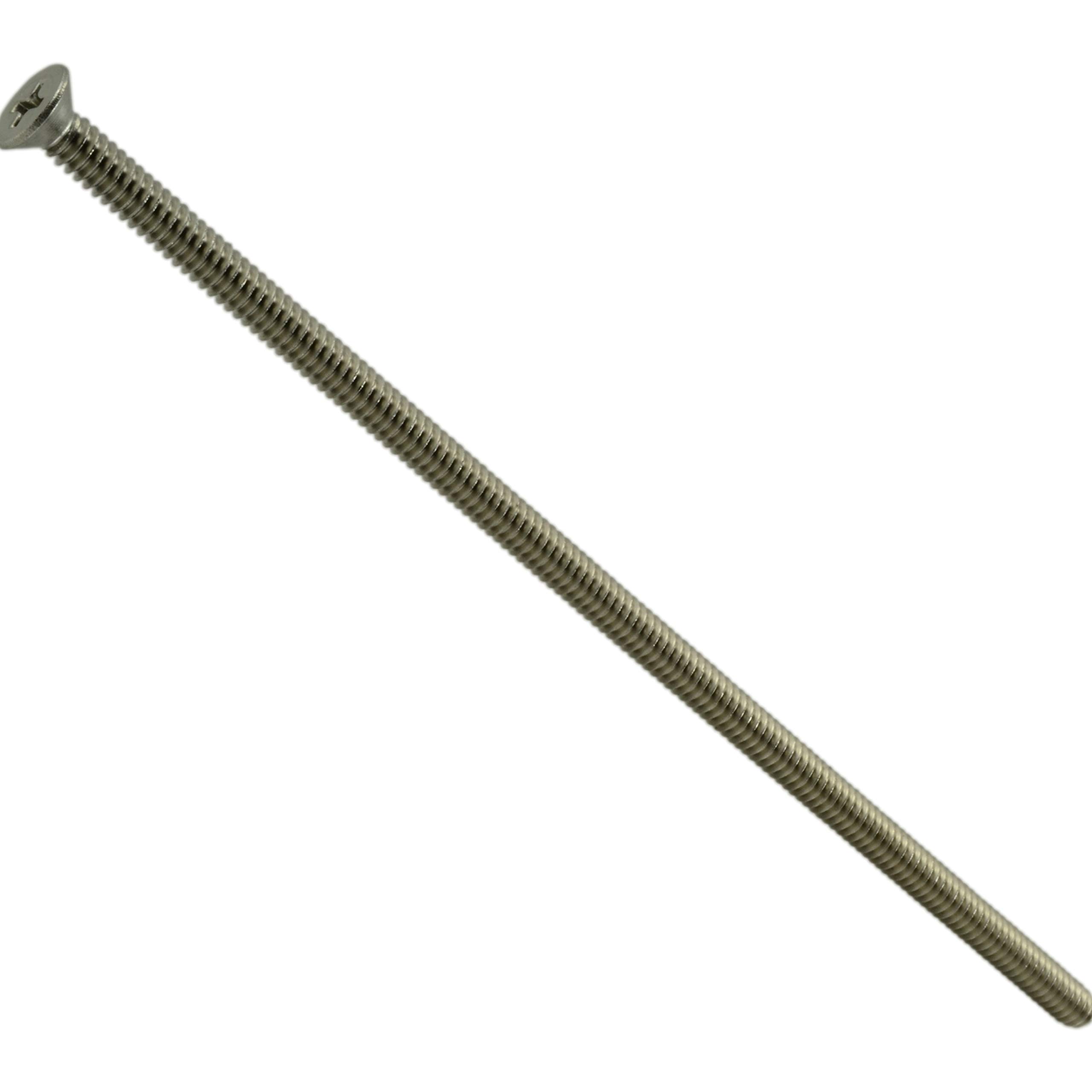 Phillips Flat Head Machine Screws 10-24 x 6 Inch (Pack of 5) - Stainless Steel Fasteners for Furniture, Electronics & DIY Projects