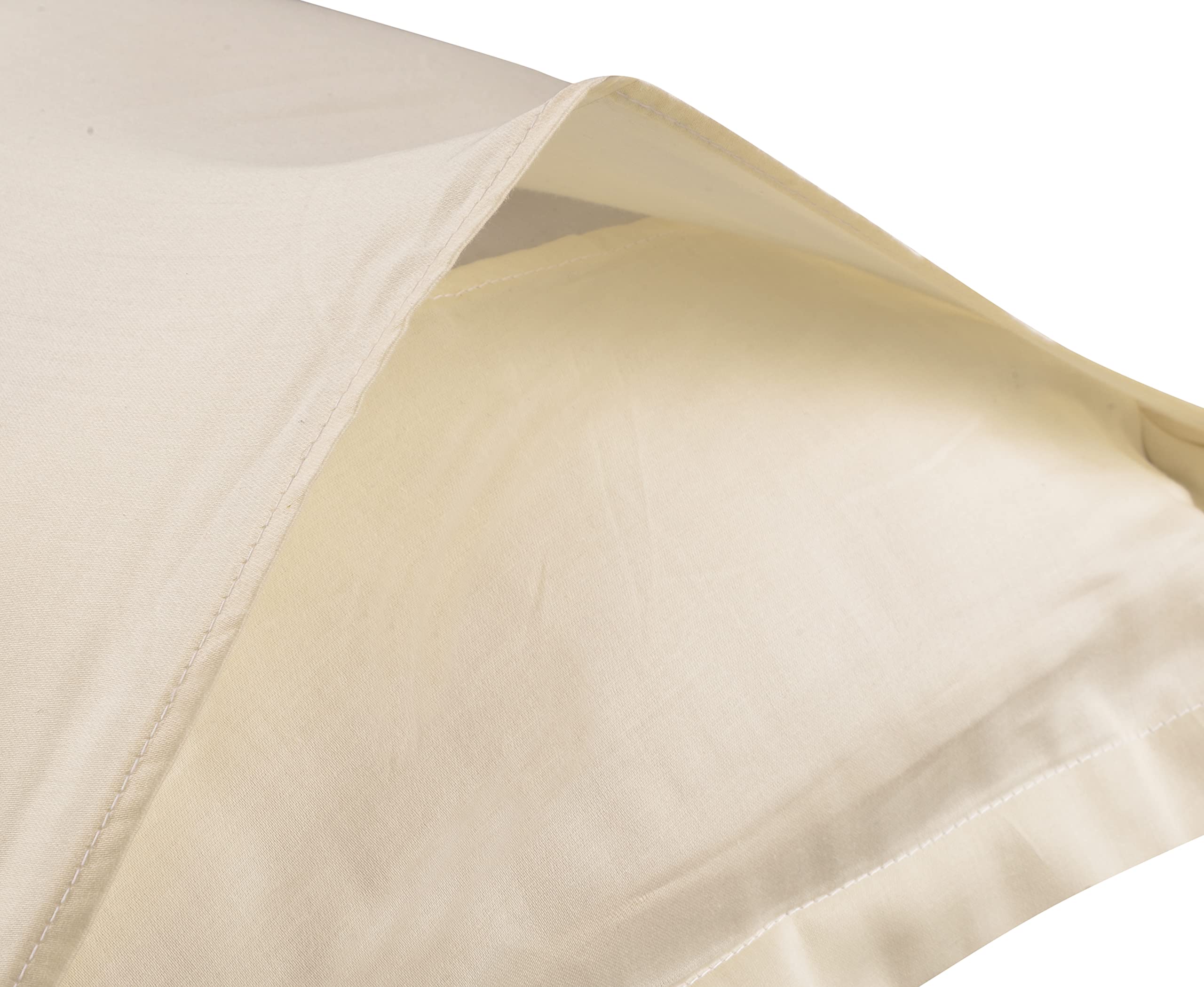 Premium 400 Thread Count 100% Cotton Pillow Covers Set of 2 - Solid Ivory 20x30 Inch - Soft Breathable Bedding for Home & Hotel Use - Perfect for Master Bedroom, Guest Room & Airbnb Stays