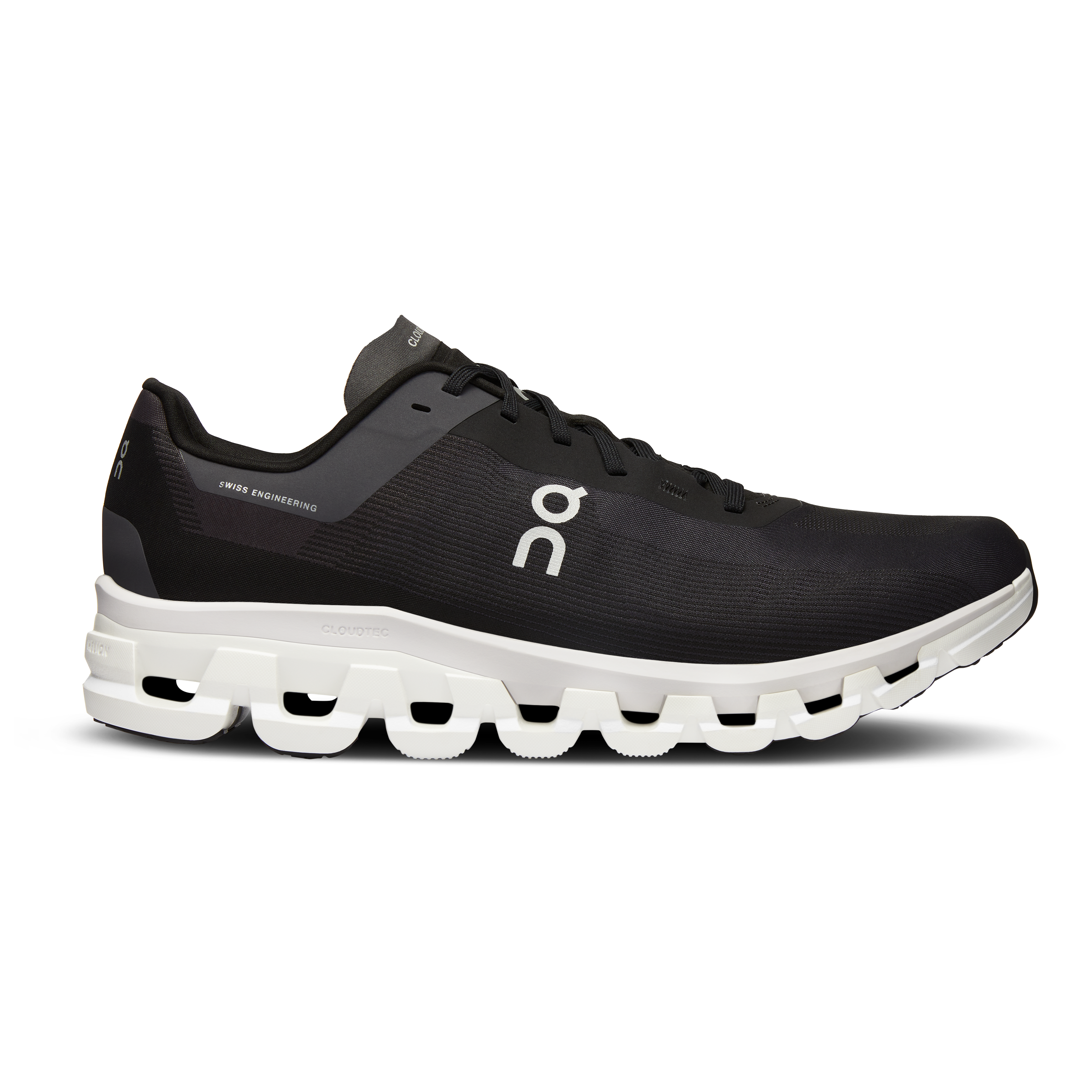 On Running Men's Cloudflow 4 Running Shoes - Lightweight & Breathable Black/White for Jogging, Gym Workouts & Daily Wear