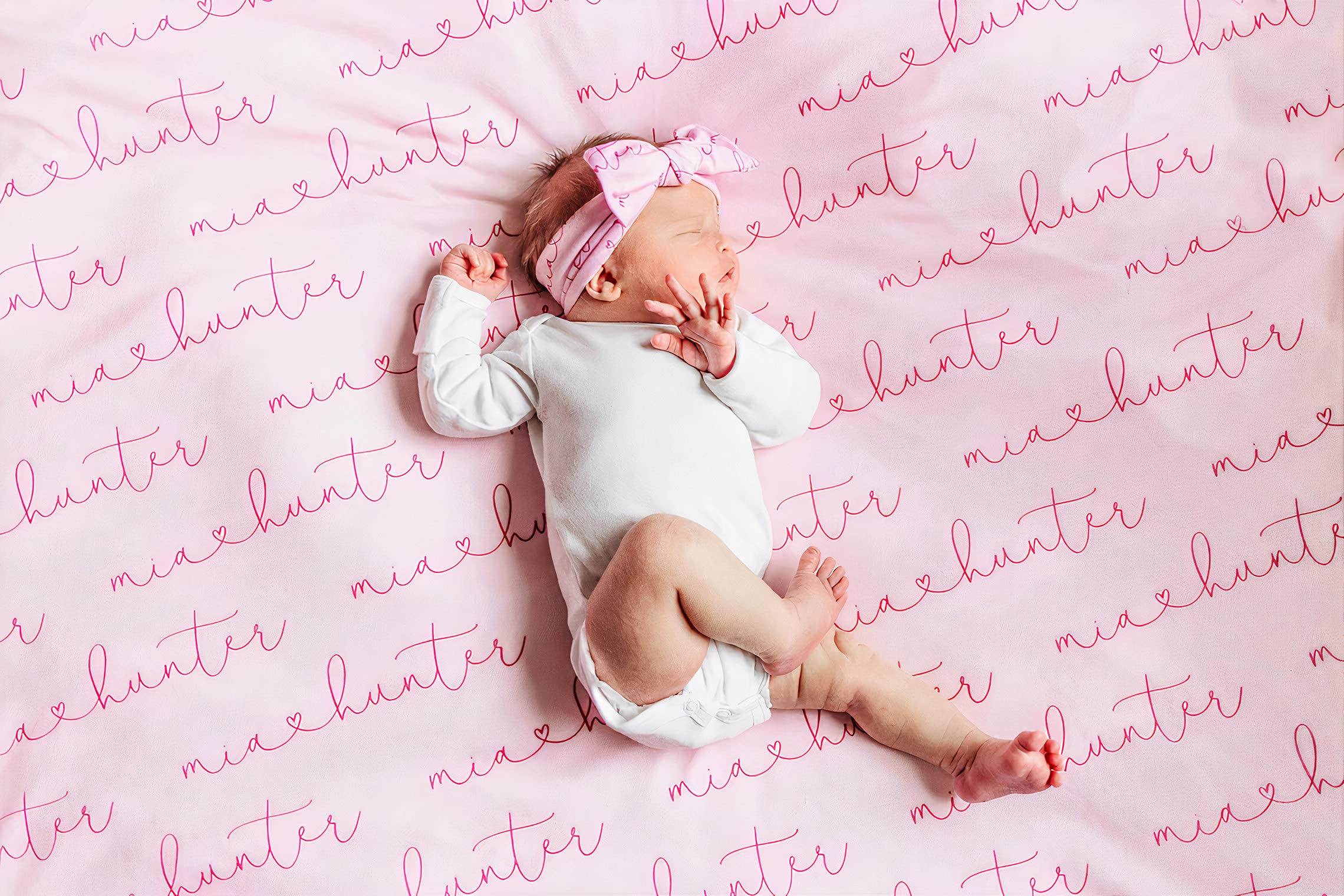 Customized Name Baby Blankets for Girls - Personalized Newborn, Infant & Toddler Blankets with Name - Perfect for Gifts, Nursery Decor, and Family Keepsakes
