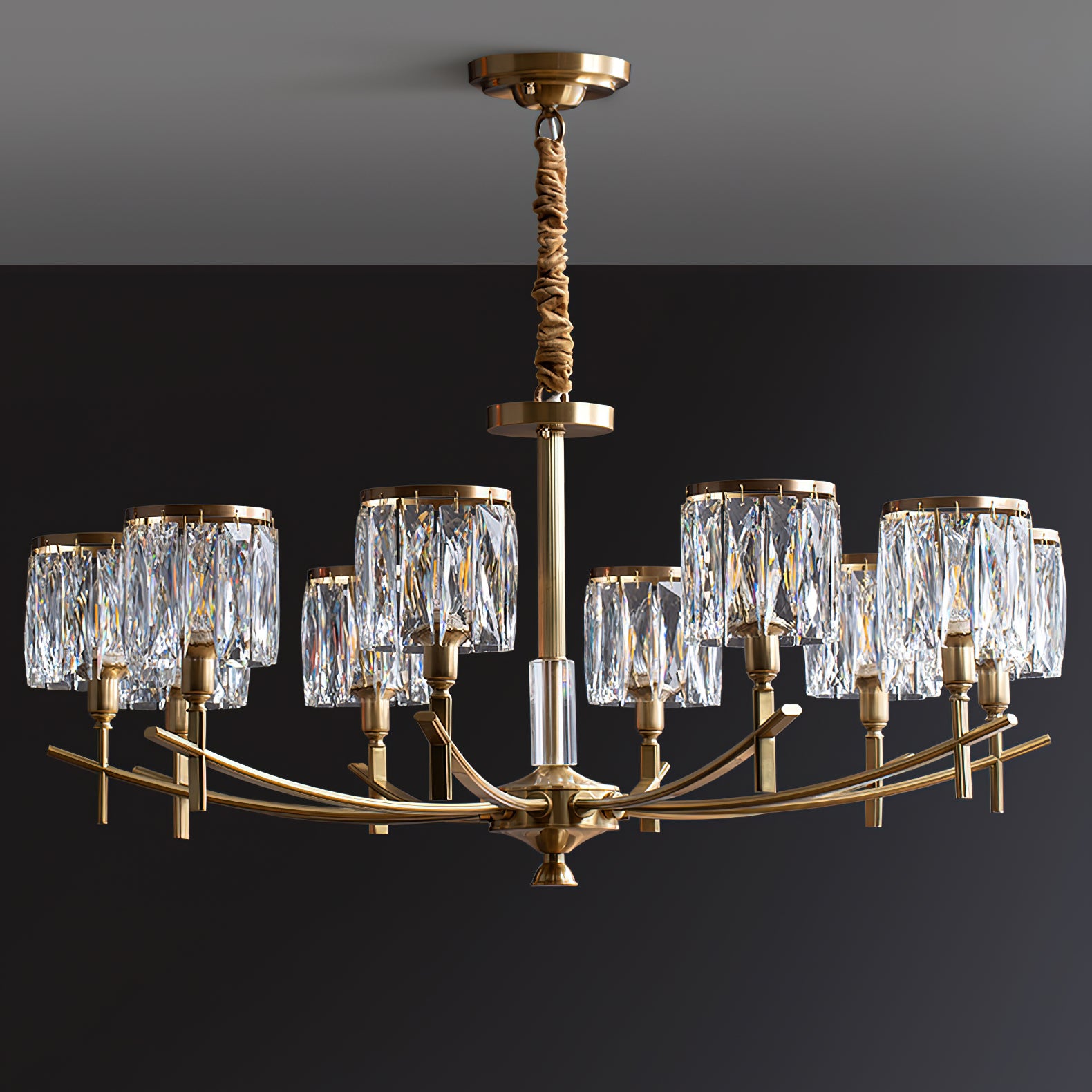Crystal Prism Chandelier - Elegant Ceiling Light Fixture for Dining Room, Bedroom & Living Room Decor | Modern Home Lighting Solution