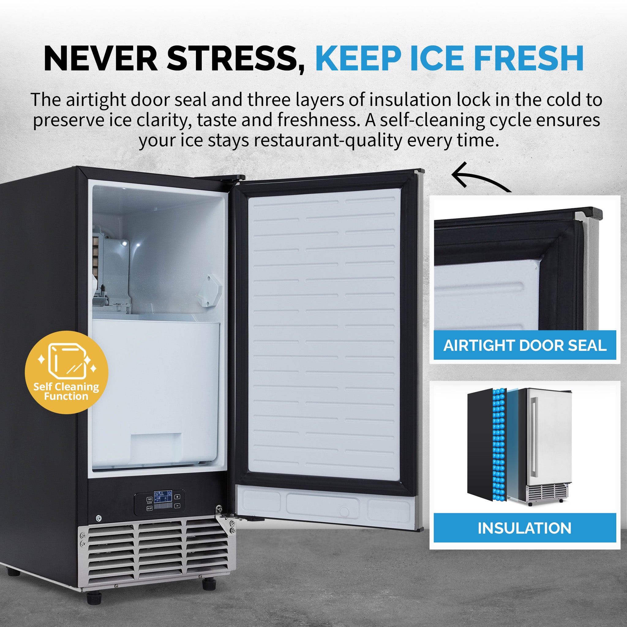 Newair® Undercounter Ice Maker for Home - 80 lbs/day Clear Ice Production, Stainless Steel Design | Perfect for Kitchens, Bars, Offices & Entertaining