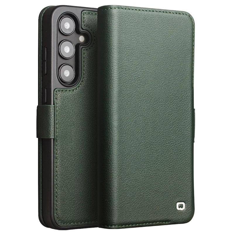 Genuine Leather Flip Cover Case for Samsung Galaxy S24 - Slim Protective Wallet Stand Case with Card Slots | Perfect for Work, Travel & Daily Use