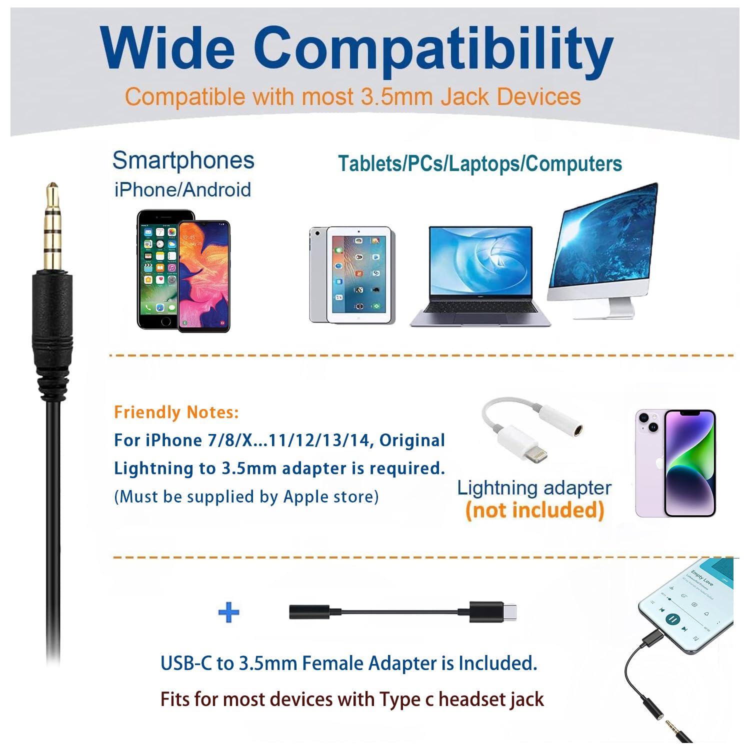 Arama 3.5mm Mono Headset with Noise Cancelling Microphone & Call Controls - Compatible with iPhone, Samsung, Laptop for Teams, Skype, Call Center, Office - Ultra Comfortable for Long Business Calls & Online Meetings