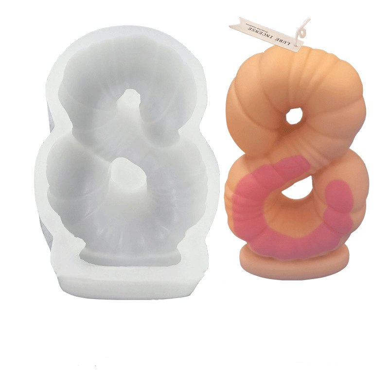 8 Number Digital Silicone Candle Mold - 144mm Height for DIY Birthday, Wedding & Home Decor Candles