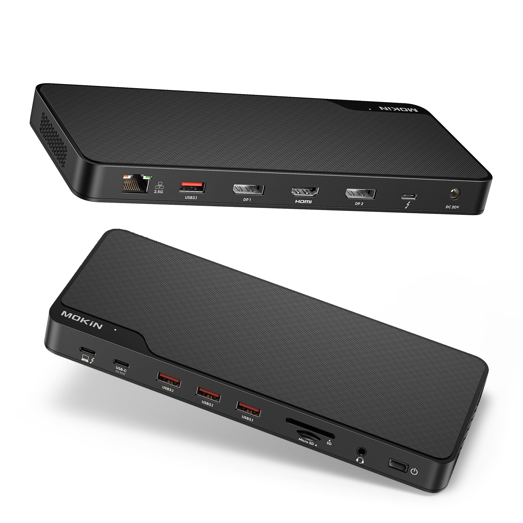MOKiN Thunderbolt 4 Dock - 16-in-1 Laptop Docking Station with Dual 4K Monitor Support for MacBook Pro/Air & Windows PCs | Includes 100W Power Supply, Thunderbolt™ 4 Cable, Gigabit Ethernet (Certified) | Perfect for Home Office, Gaming & Multi-Tasking Workspaces