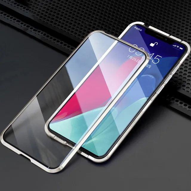 Samsung Galaxy S24 Magnetic Adsorption Glass Metal Case - Premium Protective Cover for Everyday Use & Travel