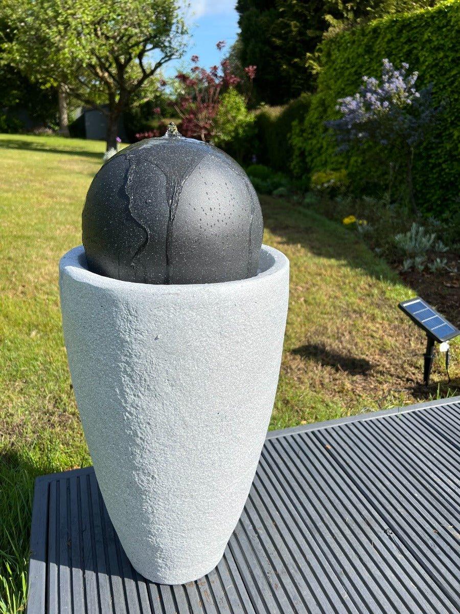 Solar Powered LED Globe Water Feature Vase - 65x31x31 Inch Outdoor Garden Fountain with Color Changing Lights | Perfect for Patio, Yard Decor & Relaxation