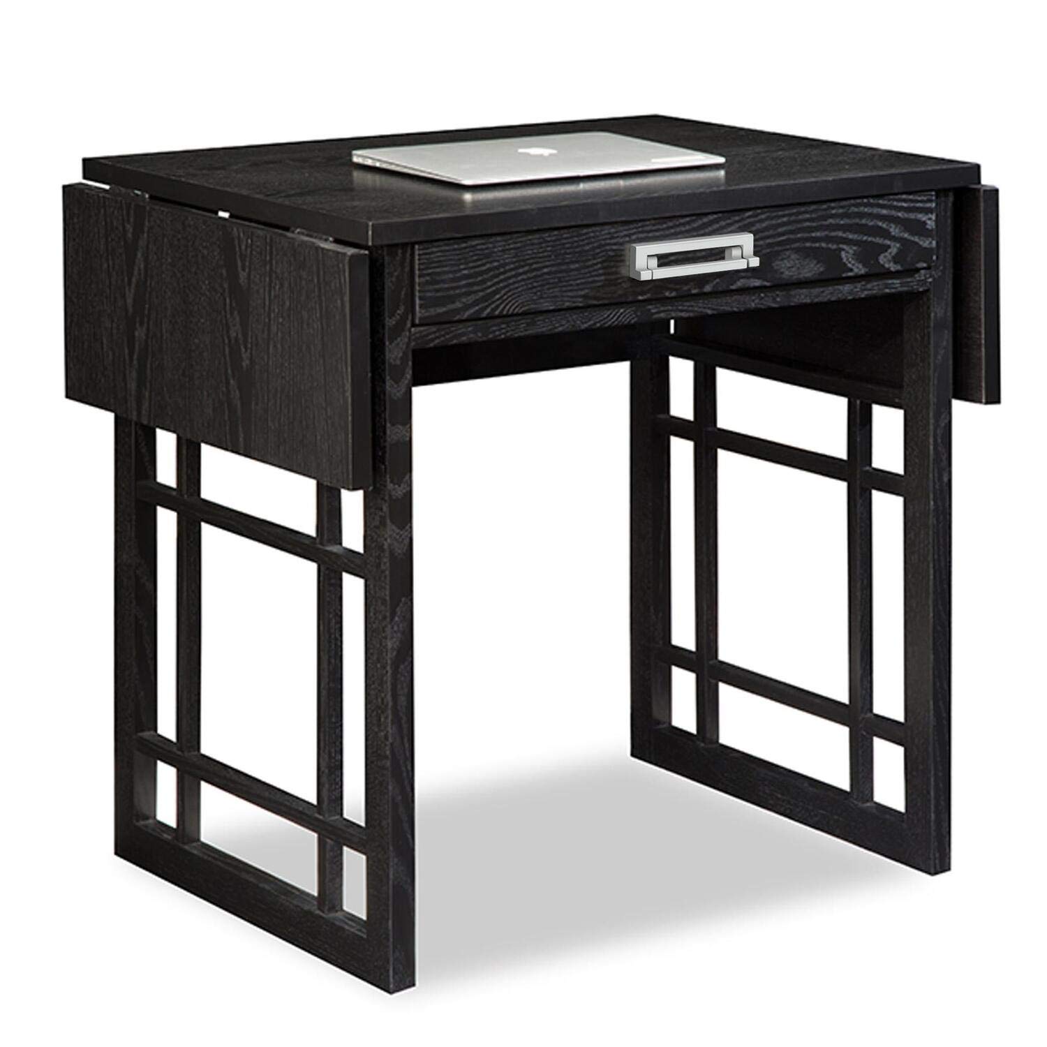 Mission Drop Leaf Computer Desk - 32-Inch Solid Wood Folding Writing Desk for Small Spaces | Compact Home Office Desk by Leick Home (Model 82420) | Perfect for Apartments, Dorms & Workspaces