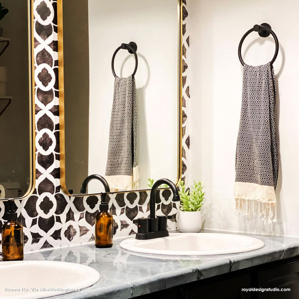 Duomo Tile Stencil - Reusable DIY Floor & Wall Stencil for Painting Patterns - Perfect for Home Decor, Bathroom, Kitchen Backsplash & Outdoor Projects