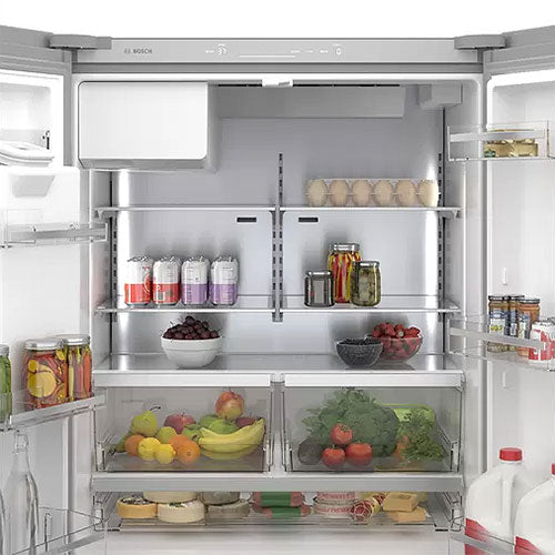 BOSCH 500 Series 36 Inch Counter Depth French Door Refrigerator - Stainless Steel (B36CD50SNS) - Perfect for Modern Kitchens & Open Floor Plans