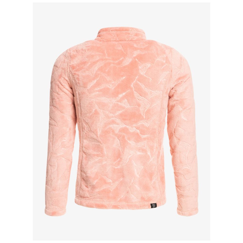 Roxy Igloo Girls Ski Fleece Jacket - Mellow Rose Color - Warm Winter Outerwear for Kids Skiing & Snowboarding