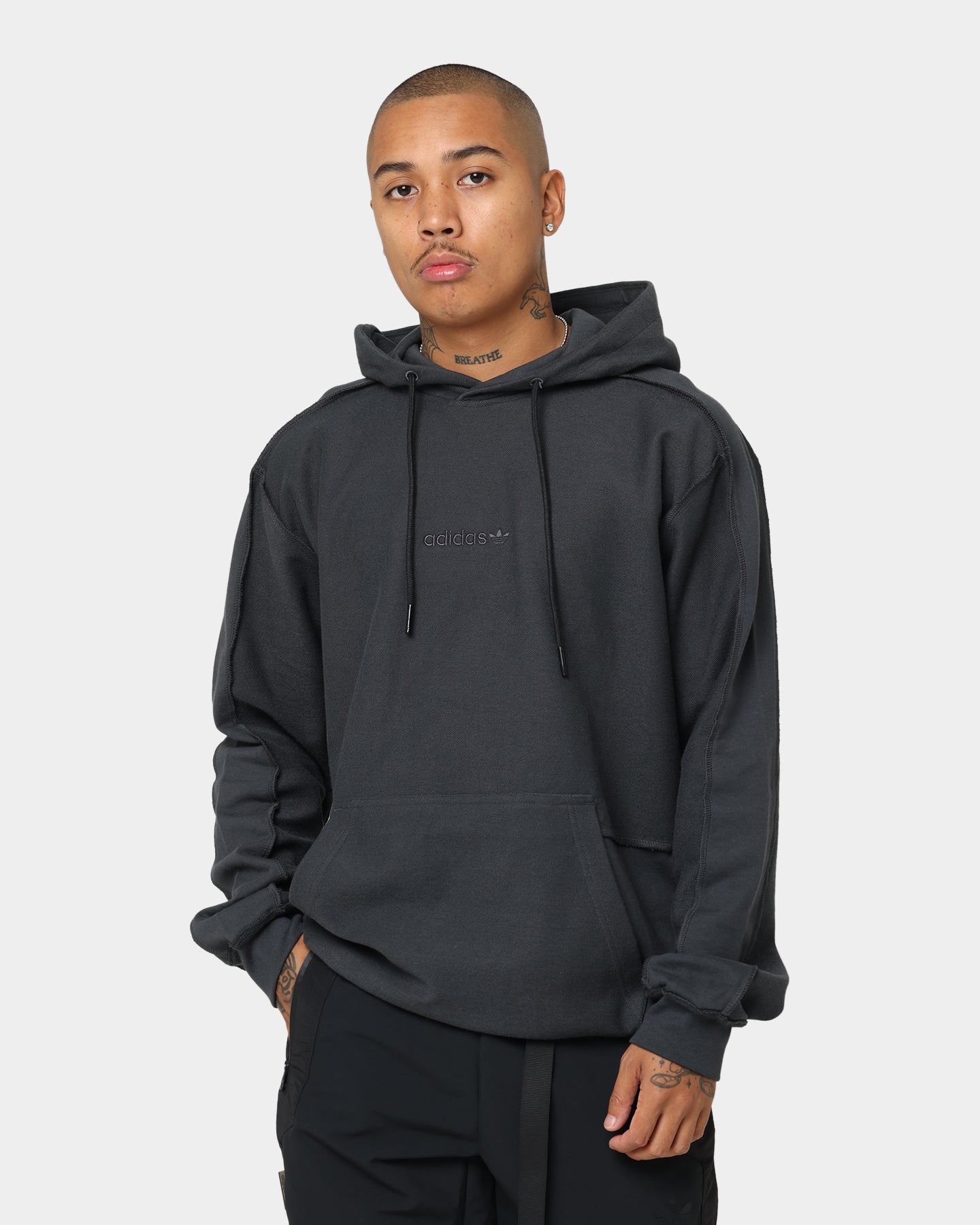Adidas Loopback Hoodie Carbon - Men's Lightweight Pullover Hooded Sweatshirt for Running, Gym & Casual Wear