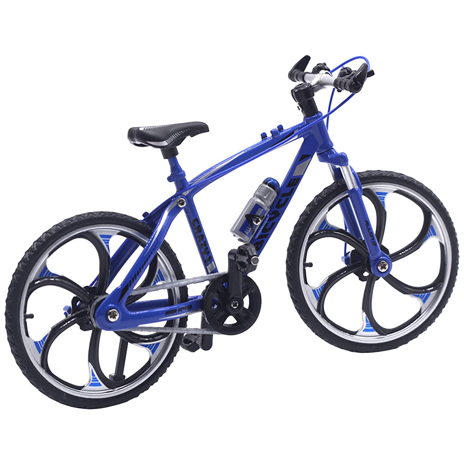 1:10 Scale Mini Die-Cast Bicycle Model Toy - Realistic Mountain Bike Collectible for Adults & Kids, Desktop Decoration, Finger Bike Collection (Blue) - Perfect for Home Office Display, Gift for Cycling Enthusiasts