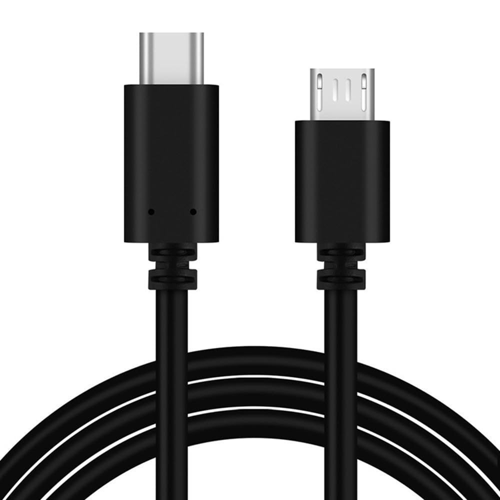 Premium CHXINGCHEN USB C to Micro USB Cable 50cm Fast Charging & Data Sync - Compatible with Samsung Galaxy, HTC, Huawei, Moto, LG, Nokia - Durable Nylon Braided Black Cable for Phones, Tablets, Power Banks & More