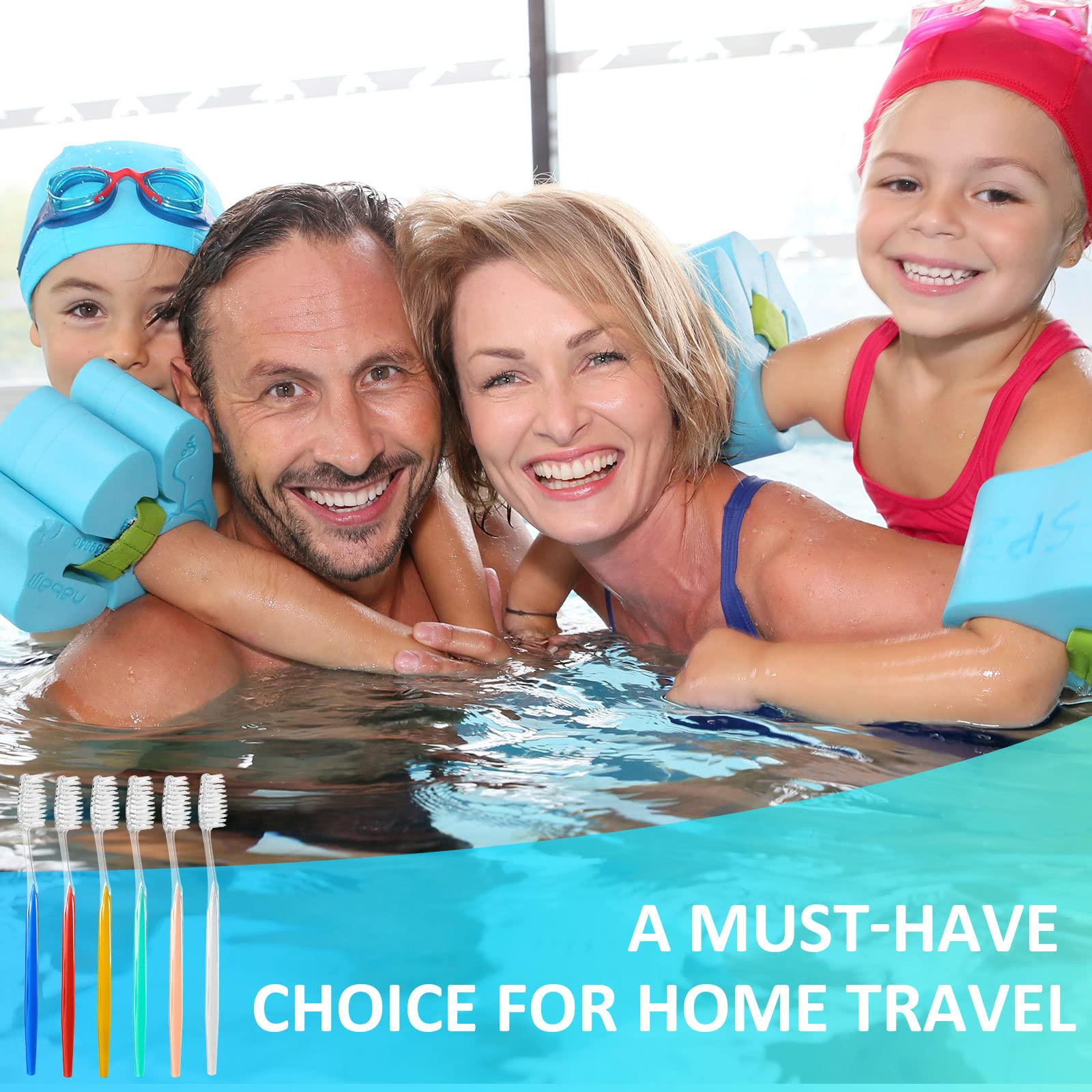 Honeydak 300-Piece Disposable Toothbrushes - Individually Wrapped, Medium Soft Bristles, Travel Toothbrush Set for Adults (6 Colors) | Perfect for Hotels, Camping, Airplanes & Emergency Kits