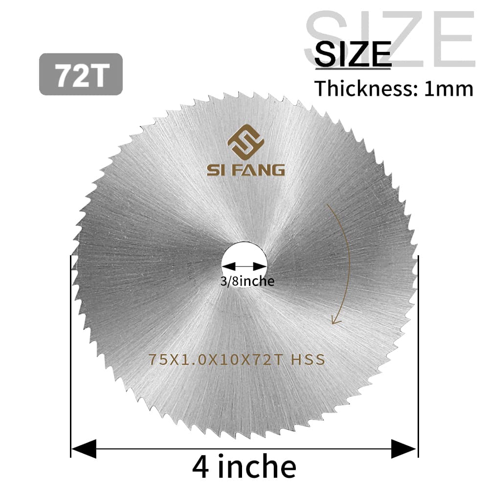 3-Inch HSS Circular Saw Blade 72T for Angle Grinder - Metal, Wood & Plastic Cutting Disc with 3/8-Inch Arbor - Perfect for DIY Projects, Home Renovation & Professional Metalworking