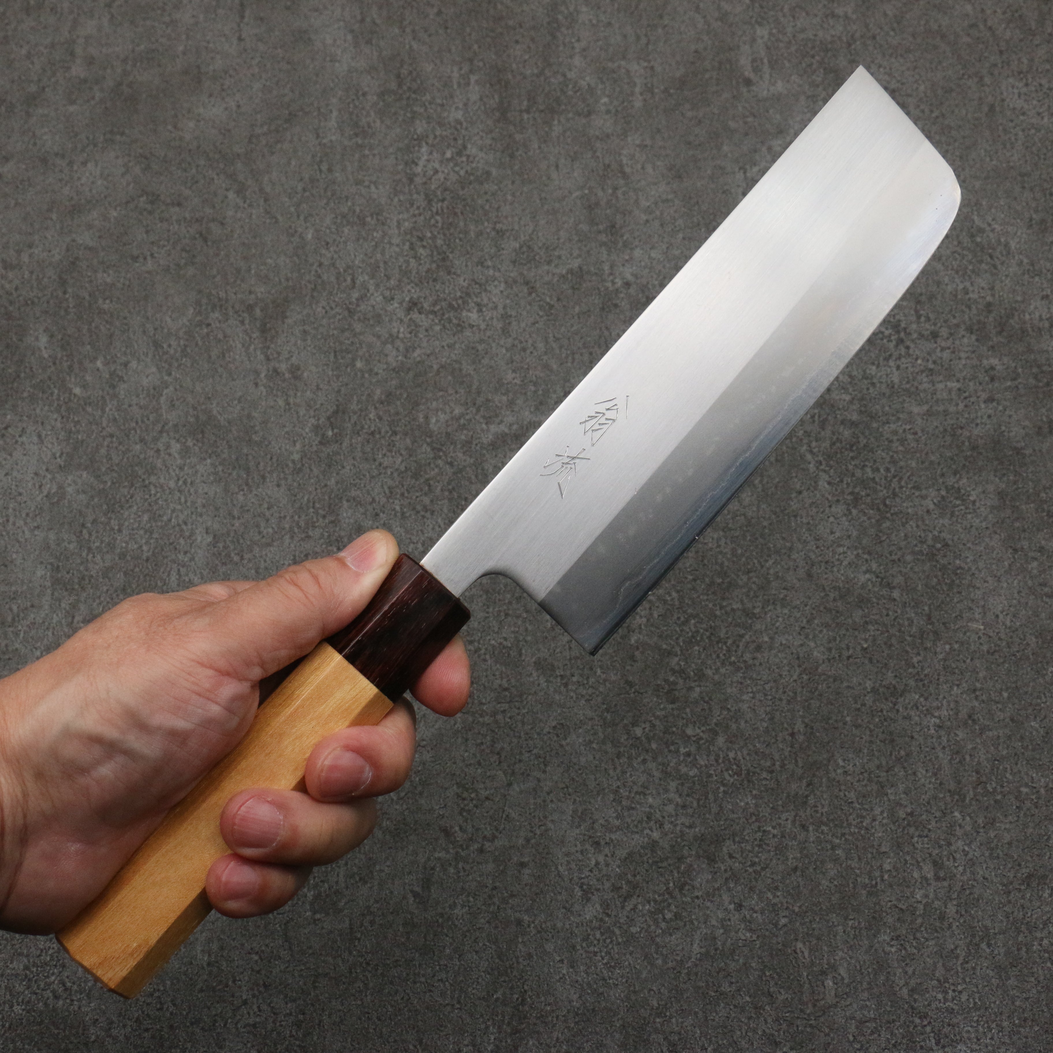 Premium OUL White Steel No.1 Nakiri Knife 165mm - Japanese Chef Knife with Keyaki (Elm Wood) Handle - Perfect for Sushi, Vegetables & Precision Cutting